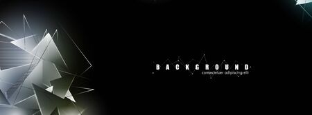 abstract background with glowing triangles that overlap. isolated black background. vector illustration ofのイラスト素材