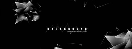 abstract background with glowing triangles that overlap. isolated black background. vector illustration ofのイラスト素材
