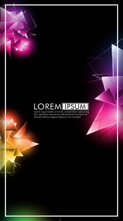Vertical triangle background. Abstract composition of 3D triangles. Modern geometric backgrounds isolated blackのイラスト素材