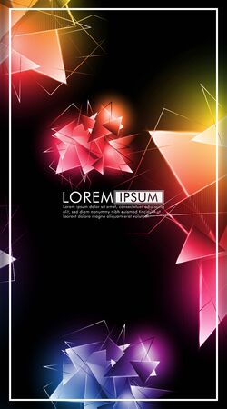 Vertical triangle background. Abstract composition of 3D triangles. Modern geometric backgrounds isolated blackのイラスト素材