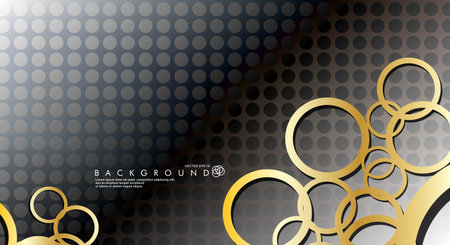 Abstract vector background with luxurious shiny gold circles pattern. Vector illustration for any backgroundのイラスト素材