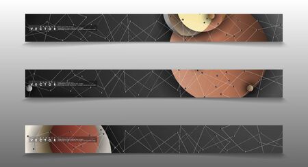 Banner collection, vector backgrounds with colorful circles. space banner vector suitable for any designのイラスト素材