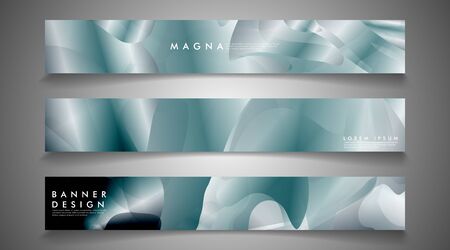 Vector banners with liquid wave background suitable for advertising and so on.のイラスト素材