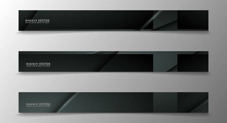 Banner collection, vector background with glowing neon gray stripes in a dark room.のイラスト素材
