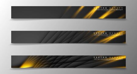 Set a banner background for design. gold color and shadow of the light line. vector graphic design illustrationのイラスト素材