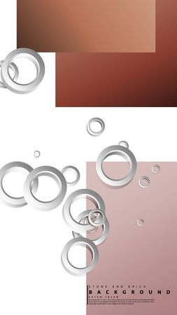 Ring abstract rectangular background with drop shadow. Vector illustration, with the colors of bricks and stonesのイラスト素材