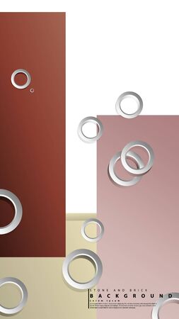 Ring abstract rectangular background with drop shadow. Vector illustration, with the colors of bricks and stonesのイラスト素材