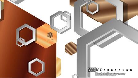 Modern geometric abstract vector templates wood color compositions. Vector illustrationのイラスト素材