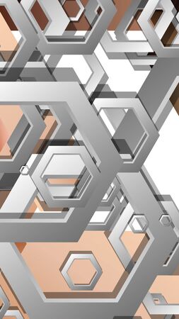 Abstract geometric background with hexagons skin color composition. Vector illustrationのイラスト素材