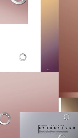 Ring abstract rectangular background with drop shadow. Vector illustration, with the colors of bricks and stonesのイラスト素材