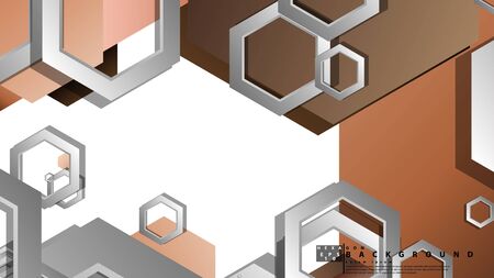 Abstract geometric background with hexagons skin color composition. Vector illustrationのイラスト素材