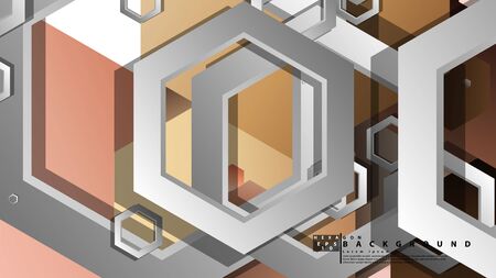 Abstract geometric background with hexagons skin color composition. Vector illustrationのイラスト素材