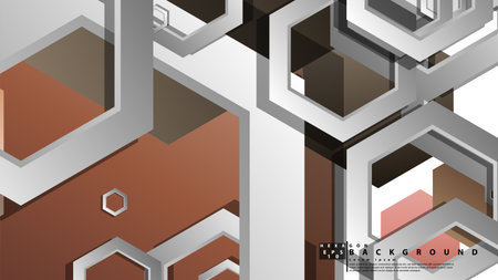 Abstract geometric background with hexagons skin color composition. Vector illustrationのイラスト素材