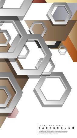 Modern geometric abstract vector templates stone and brick color compositions. Vector illustrationのイラスト素材