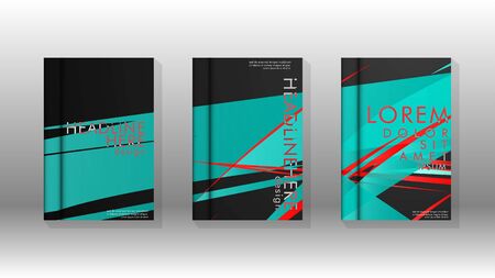 Cover book with a geometric design background. Valid for banners, placards, leaflets, poster designs, etc. Eps10 vector templateのイラスト素材