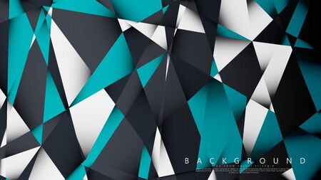 Vector Background Triangle Mosaic with a combination of blue, gray and white. Geometric illustration style with gradients and transparency.のイラスト素材