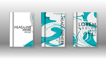 Abstract cover with liquid elements. book design concept. Futuristic business layout.のイラスト素材