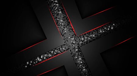 Abstract dark blue overlapping background a combination with light and glitters silver. Luxury and modern paper cover background for use frame, cover, banner, corporate, cardのイラスト素材