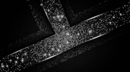 Abstract dark blue overlapping background a combination with light and glitters silver. Luxury and modern paper cover background for use frame, cover, banner, corporate, cardのイラスト素材