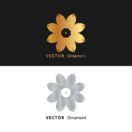 vector illustration mandala. Golden floral pattern. Oriental silhouette ornament.coaster design.のイラスト素材