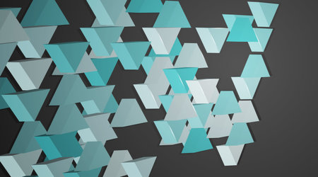 3D triangle design composition in blue and gray background vector in EPS 10