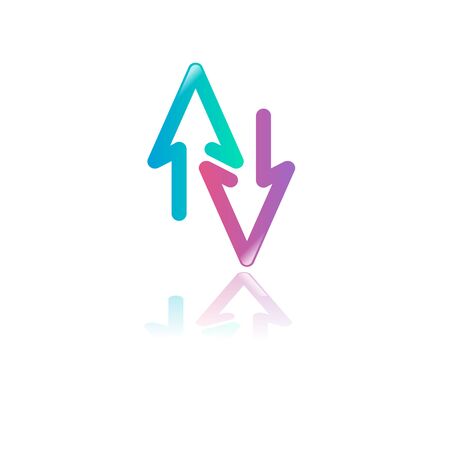 Vector illustration. Design logo icon template triangles up and down.のイラスト素材