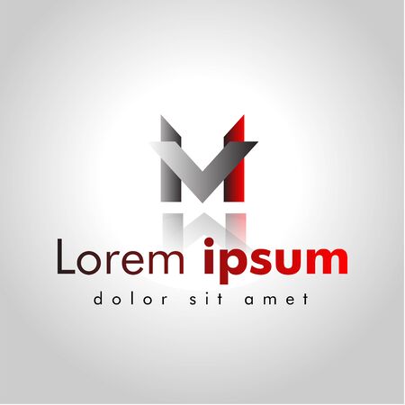 Letter M/V line logo design. creative minimal , Universal elegant vector sign design. Premium business logotype. Graphic alphabet symbol for corporate business identityのイラスト素材