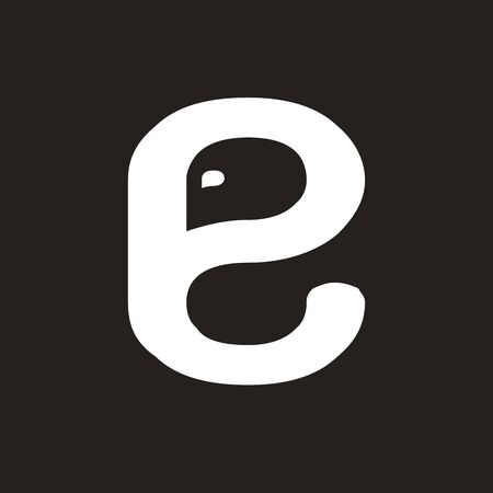 Abstract E creative alphabet letters with duck facesのイラスト素材