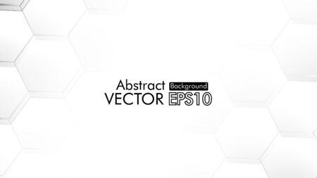background template, white hexagon abstract wallpaper for banner, brochure, page, flayerのイラスト素材