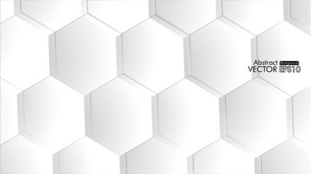 Abstract. Embossed Hexagon , honeycomb white Background ,light and shadow ,Vectorのイラスト素材