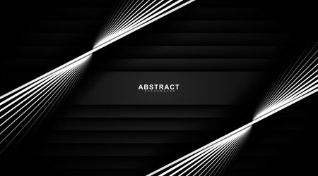 black abstract vector background. overlapping white lines and black gradients. design technologyのイラスト素材