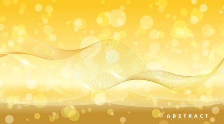 Abstract background with shiny waves and bokeh light. Vector illustration of a bright designのイラスト素材
