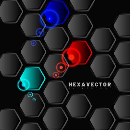 hexagon abstract vector background. The concept of 3d futuristic technology. Vector Illustration For Wallpaper, Banners, Backgrounds, Cards, Landing Pages, etc.のイラスト素材