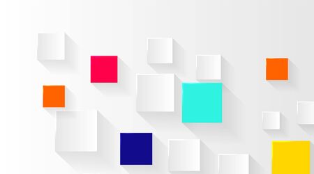Vector Abstract geometric shape. 3d square paper background.Vector Illustration For Wallpaper, Banner, Background, Card, landing page , etcのイラスト素材