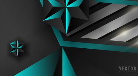 Abstract geometric vector background.shape hexagon and triangle color blue, gray, and black . Vector Illustration For Wallpaper, Banner, Background, Card, landing page , etcのイラスト素材