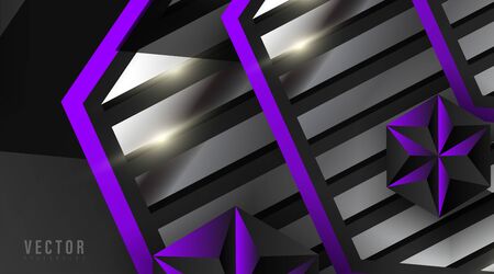 Abstract geometric vector background.shape hexagon, stripe, and triangle with color gradient , purple, white, gray, and black . Vector Illustrationのイラスト素材