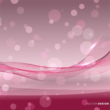 Abstract background with shiny waves and bokeh light. Vector illustration of a bright designのイラスト素材