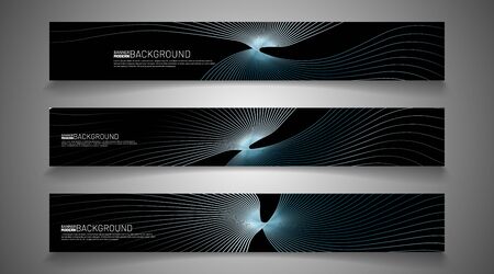 rectangular vector banner. future design technology against a black background.のイラスト素材