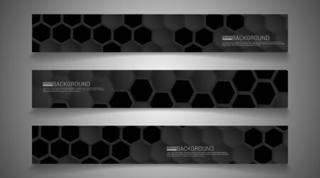 Modern vector design banner background. Abstract hexagon creative concept graphic layout template.のイラスト素材