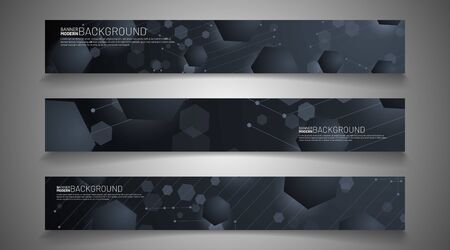 Modern vector design banner background. Abstract hexagon creative concept graphic layout template.のイラスト素材