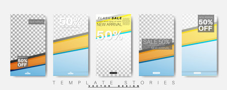 Editable story background template. Vector background for modern designs for social media. post Layout for promotionのイラスト素材