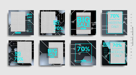 Modern promotion square web banner for social media . vector design illustrationのイラスト素材