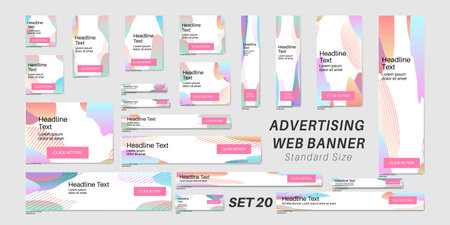 Set of web banners in standard sizes .Vector illustrationのイラスト素材