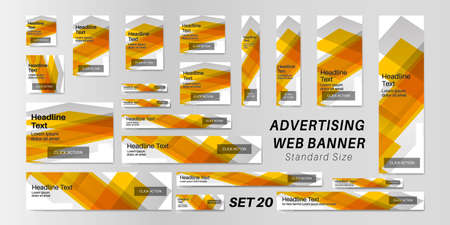 web banner standard size, abstract vector background for advertising.のイラスト素材