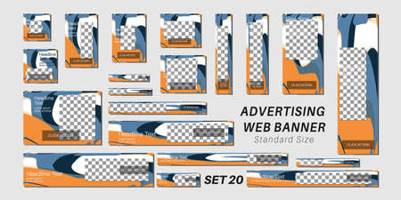 Set of web banners in standard sizes, vector design templateのイラスト素材