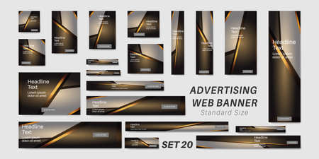 set of creative web banners in standard sizes. vector design template for your advertisementのイラスト素材