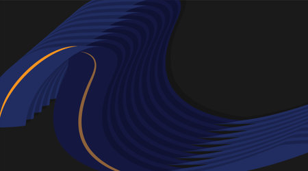 Abstract vector background design with blue wavy parallel shapesのイラスト素材