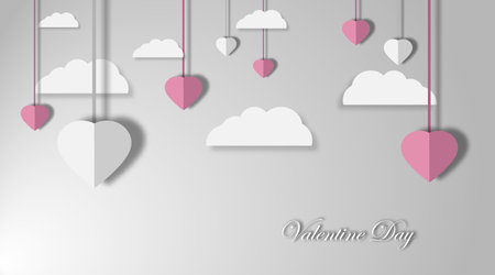 Valentines day backgrounds. design vector illustration. Paper cut style.のイラスト素材