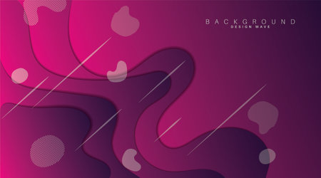 Purple gradient wavy shape. Papercut background.vector design illustrationのイラスト素材