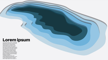 Overlapping vector background waves. deep water illustration design. paper cut style vector designのイラスト素材